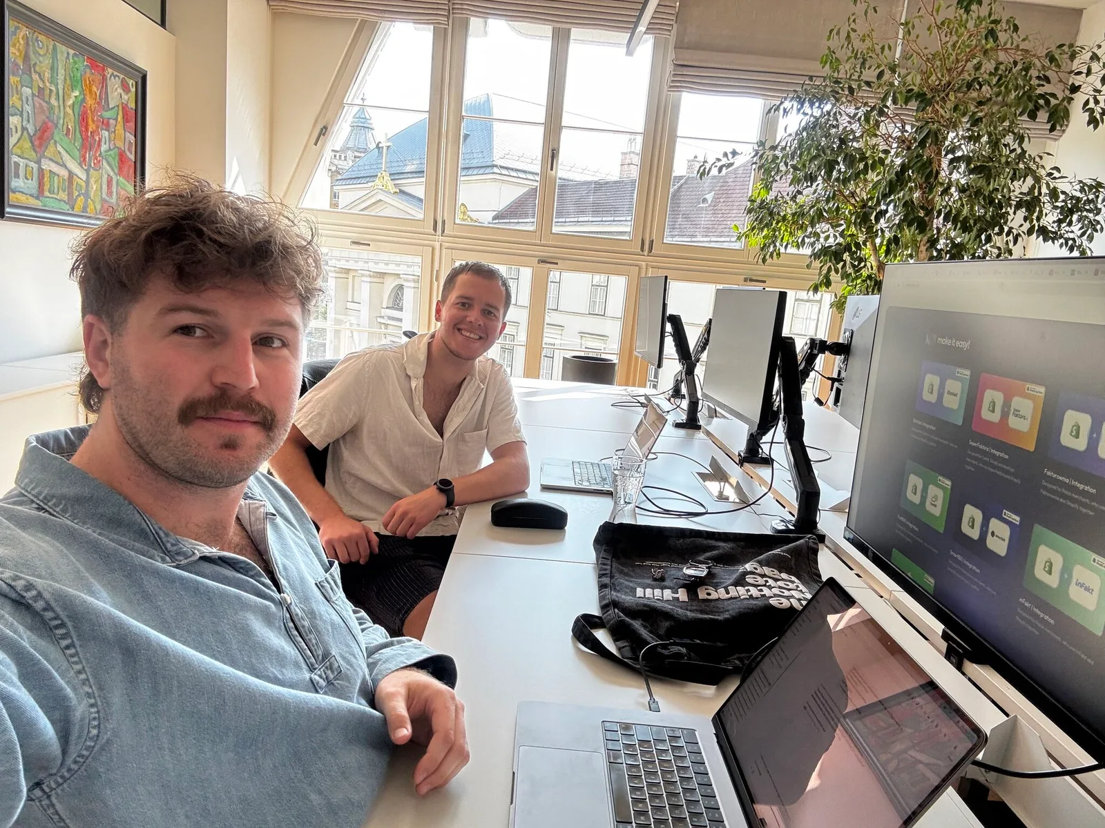 Bence Badinszky and Boti Varsányi in the Make It Easy! office in Budapest